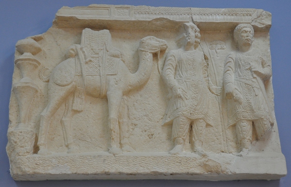 Palmyra, Diocletianic Camp, Relief of a dromedary, a merchant, and a soldier