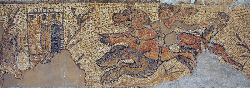 Cyrene, Eastern basilica, Mosaic of a hunter on horseback