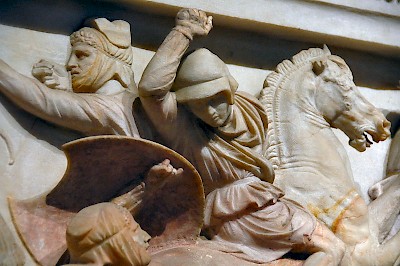 Detail of the Alexander sarcophagus, probably Hephaestion