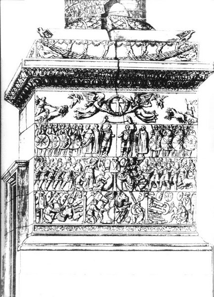Constantinople, Column of Arcadius, drawing pedestal