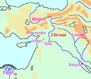 Map of Mitanni