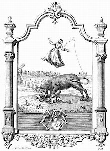 Seventeenth-century engraving, showing the story of the Bull of Zaandam