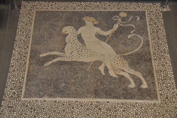 Pella, House of Dionysus, Mosaic of Dionysus on a panther