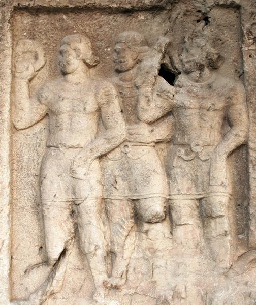 Bishapur, Relief 2, Officials offering a "ring of power"