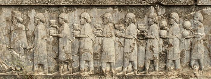 Persepolis, Apadana, North Stairs, Tribute Bearers, Greeks