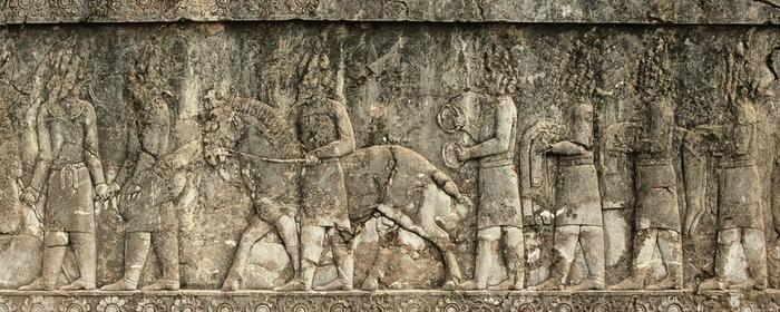 Persepolis, Apadana, North Stairs, Tribute Bearers, Scythians