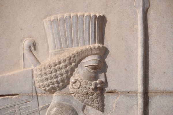 Persepolis, Tripylon, Northern staircase, Relief of a soldier