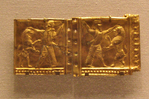 Susa, Gold plate with royal warrior