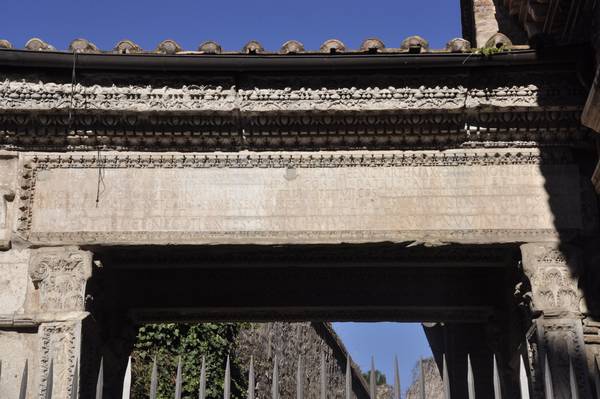 Rome, Arch of the Bankers, Inscription