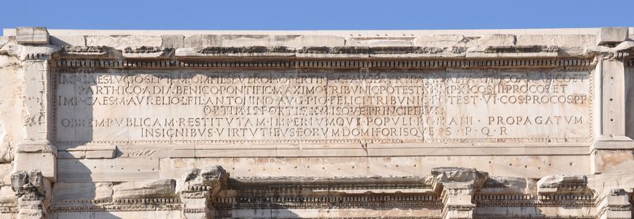 Rome, Forum Romanum, Arch of Severus, Inscription