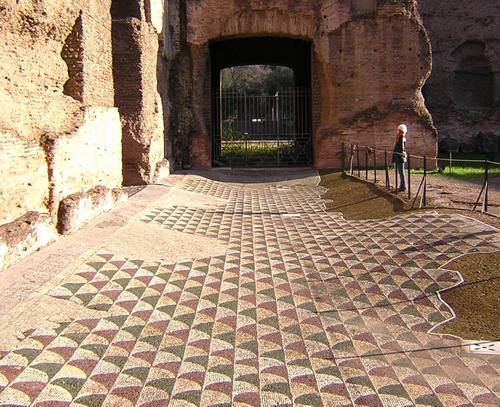 Rome, Baths of Caracalla, Abstract mosaic (1)