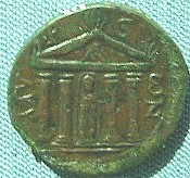 Coin from Myra, showing the temple of Artemis (reign of Gordian)
