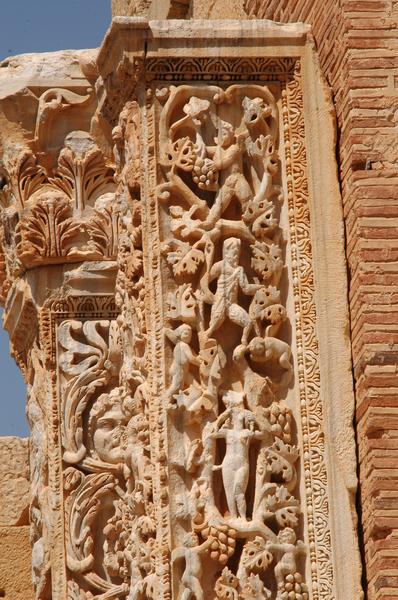 Lepcis, Severan Basilica, Column of Dionysus, top