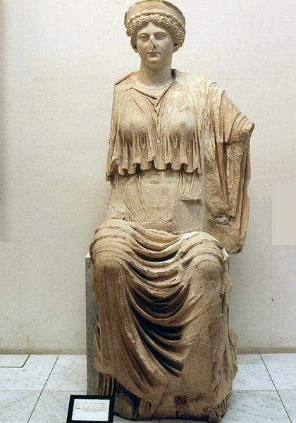 Lepcis, Theater, statue of Ceres Augusta with the features of Livia