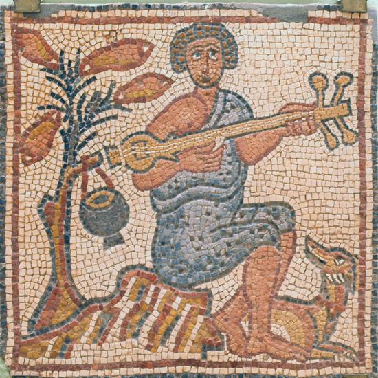 Qasr Libya, mosaic 1.08.c (Musician)