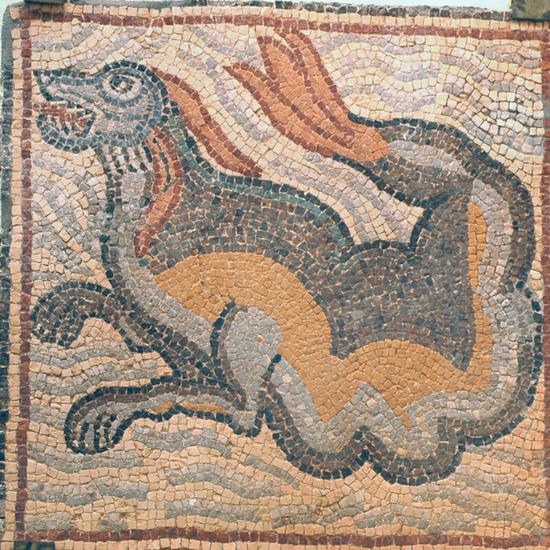 Qasr Libya, mosaic 1.09.e (Amphibious monster)