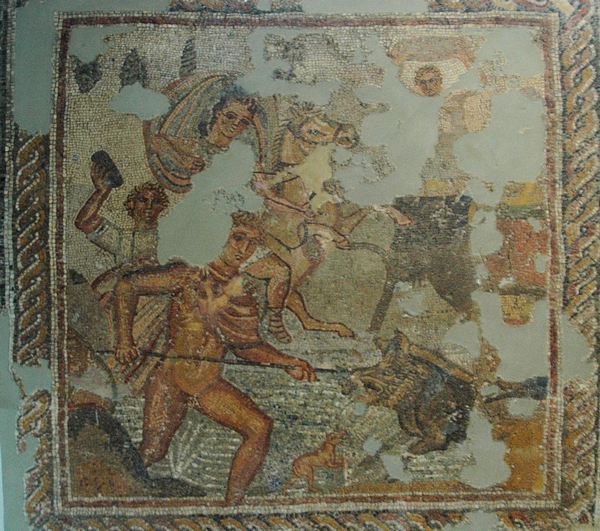Villa of the Nile Mosaic, Hunting scene (1)