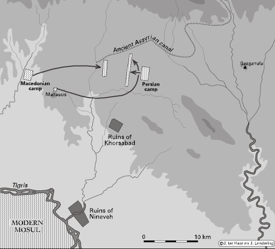Map of the battle of Gaugamela