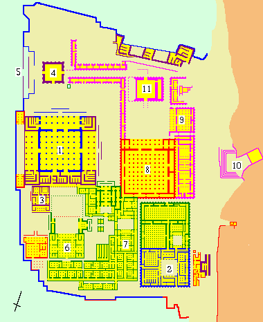 Map of Persepolis with numbers