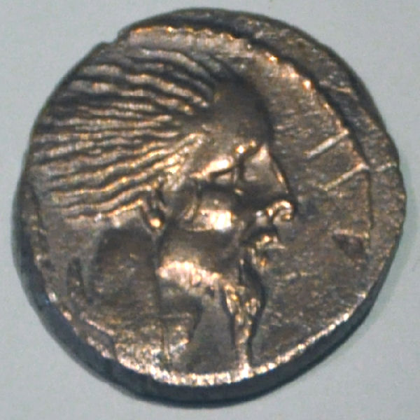 Coin of Caesar, showing a Gallic chieftain