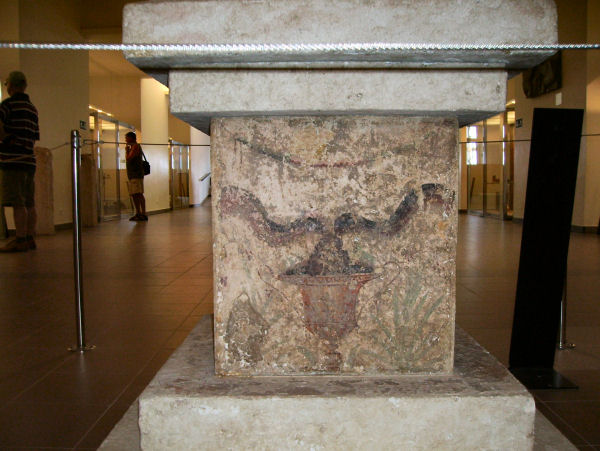 Emporiae, House 2B, altar with themes from the cult of Asclepius (2)