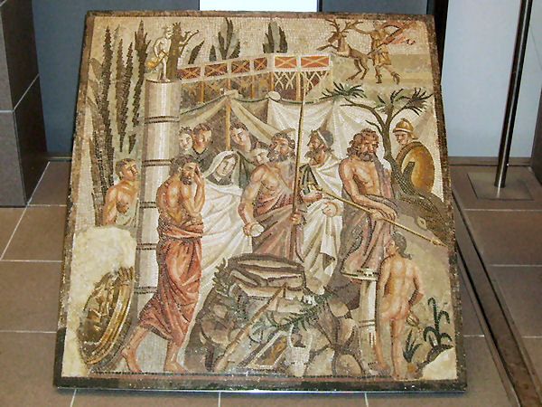 Emporiae, Mosaic showing a scene from Euripides' "Iphigenia in Aulis"