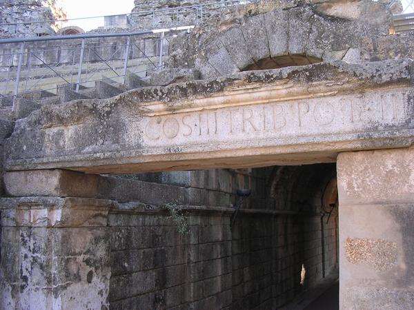 Augusta Emerita, Theater, inscription mentioning Agrippa