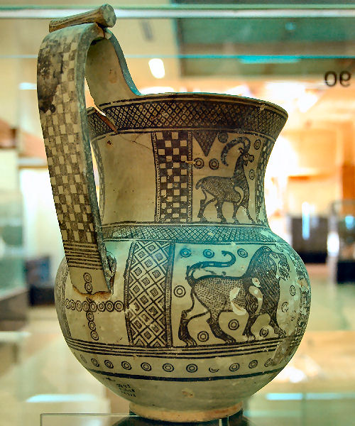 Gordium, Tomb P, Vase with lion and ibex