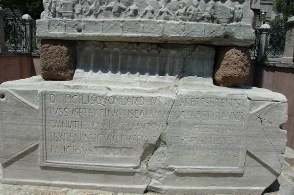 Constantinople, Hippodrome, First Obelisk, southeast part of the pedestal, inscription