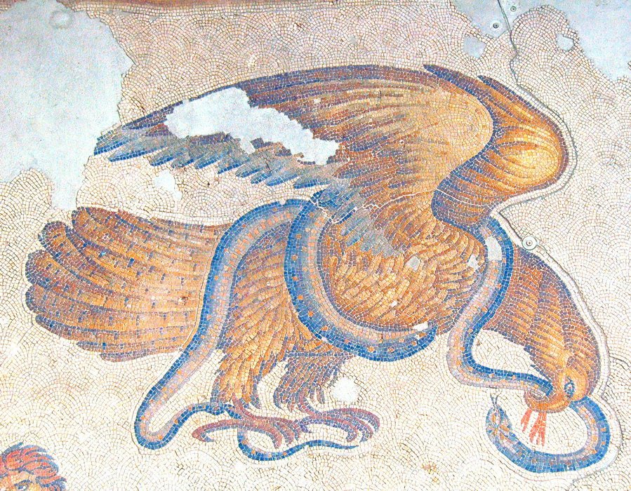 Constantinople, Imperial Palace, Mosaic of an eagle and a snake