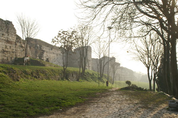 Constantinople, Theodosian Wall, S of Charisius Gate