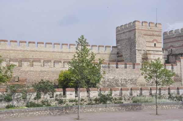 Constantinople, Theodosian Wall, Restored section of the triple wall