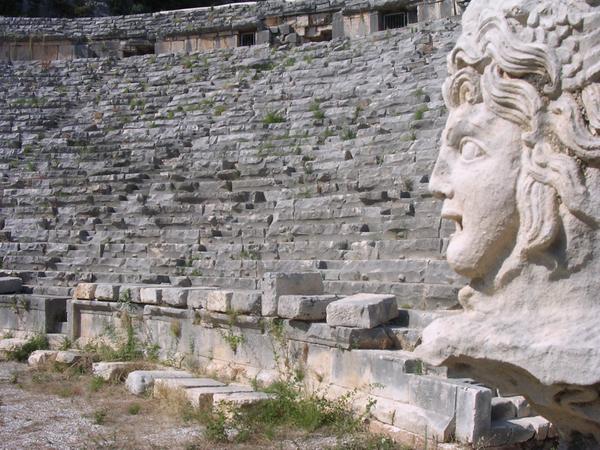 Myra, Theater, Seats and face of Hermes
