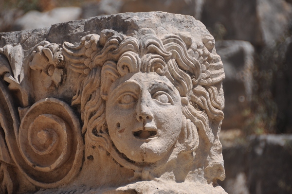 Myra, Theater, Decoration, face of Hermes