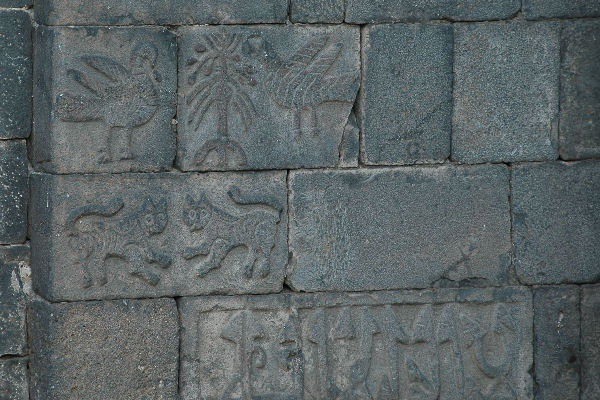 Amida, Harput Gate, Medieval relief with birds, trees, and felines