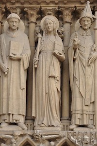 Saint Geneviève, in a portal of the Notre-Dame