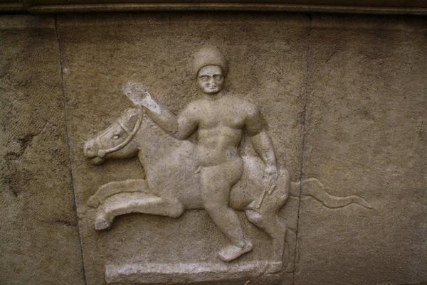Magnesia on the Meander, Relief of a naked horseman