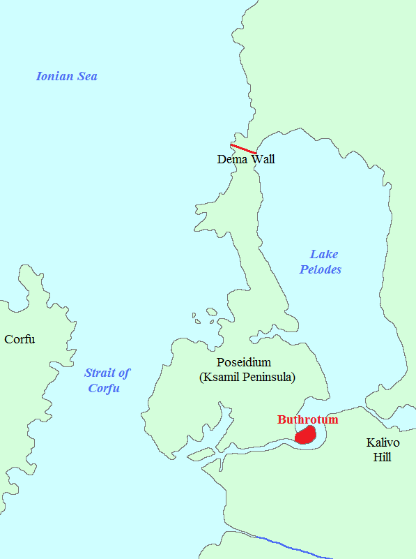 Map of Buthrotum and Lake Palodes