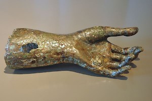 Hand of a bronze statue