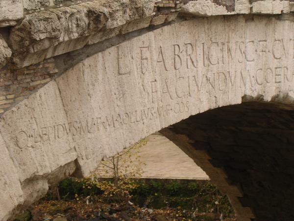 Rome, Bridge of Fabricius, Inscription