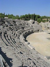 Seats in the amphitheater