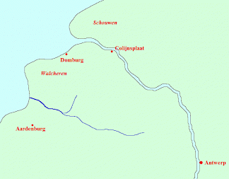 Map of the ancient Lower Scheldt area