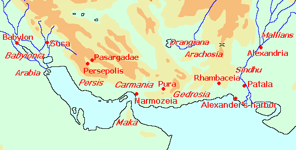 Map of Alexander's Return