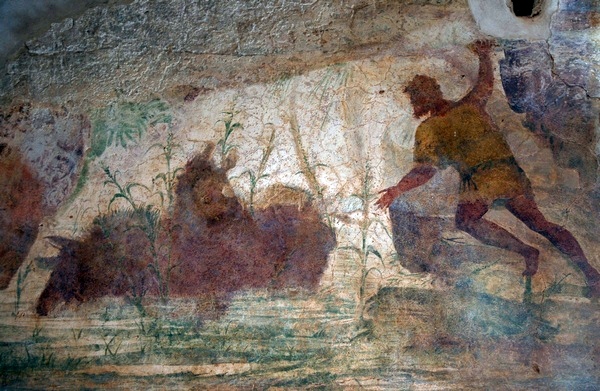 Villa Selene, Atrium, wall painting left