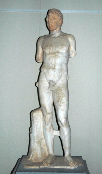 Lepcis, Theater, statue of an athlete