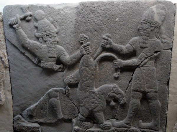 Karchemish, Neo-Hittite relief of a fight against a lion
