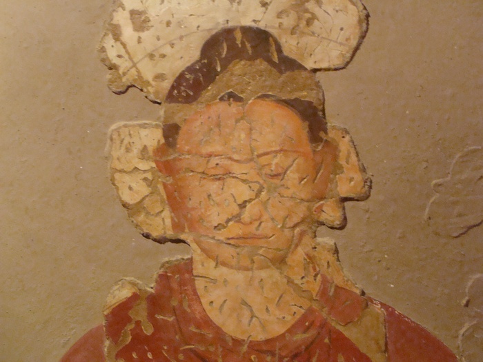Fayaz Tepe, Wall Painting of a seated Buddha