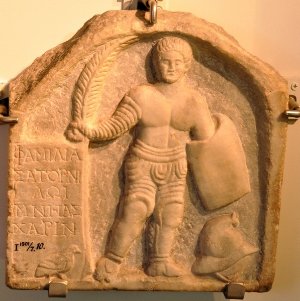 Smyrna, Tombstone of a gladiator from the team of Satornilos
