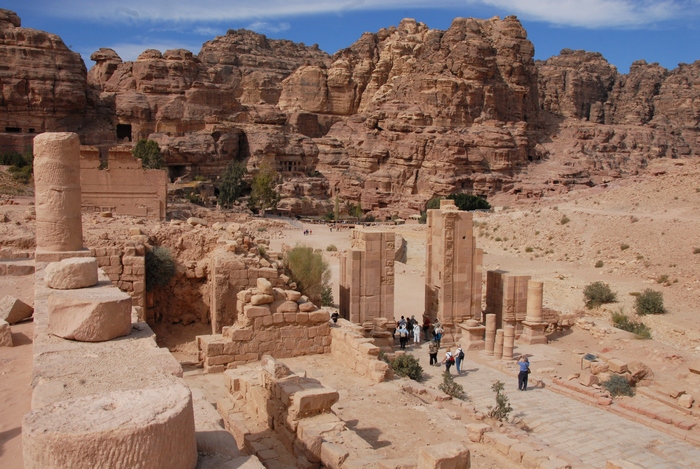 Petra, Inner City, Colonnaded Street with gate