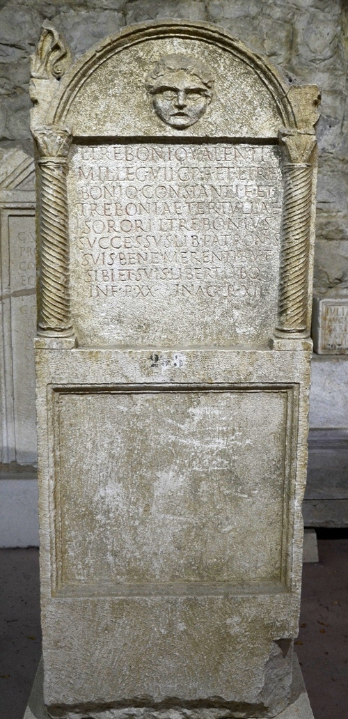 Salona, Tombstone of Trebonius of VII Claudia